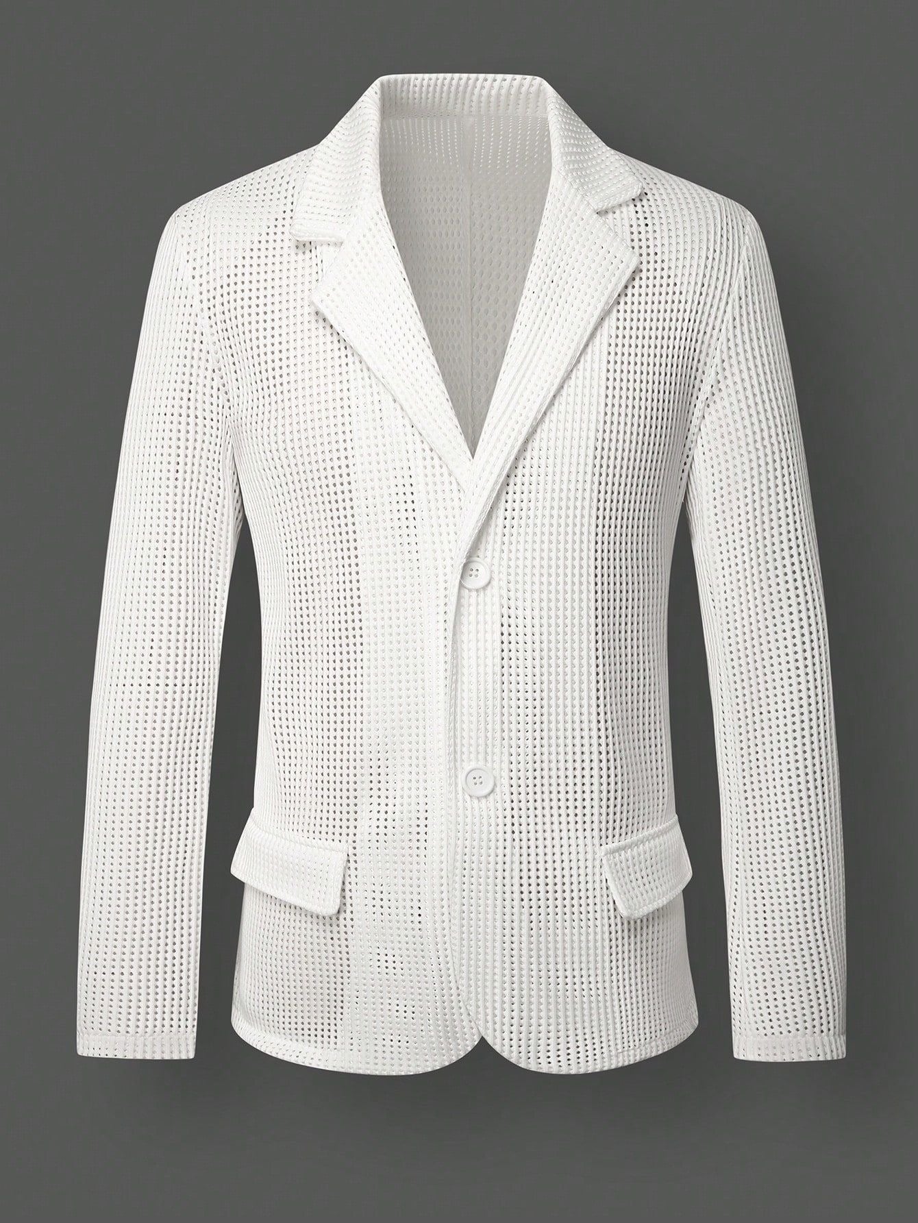 Men's Hollow Mesh Casual Blazer Lightweight Open Weave Suit Jacket - Bellkmart