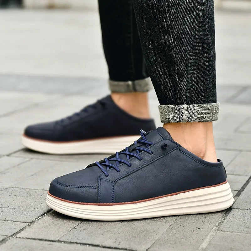 Men's fleece-lined outdoor slip-on shoes