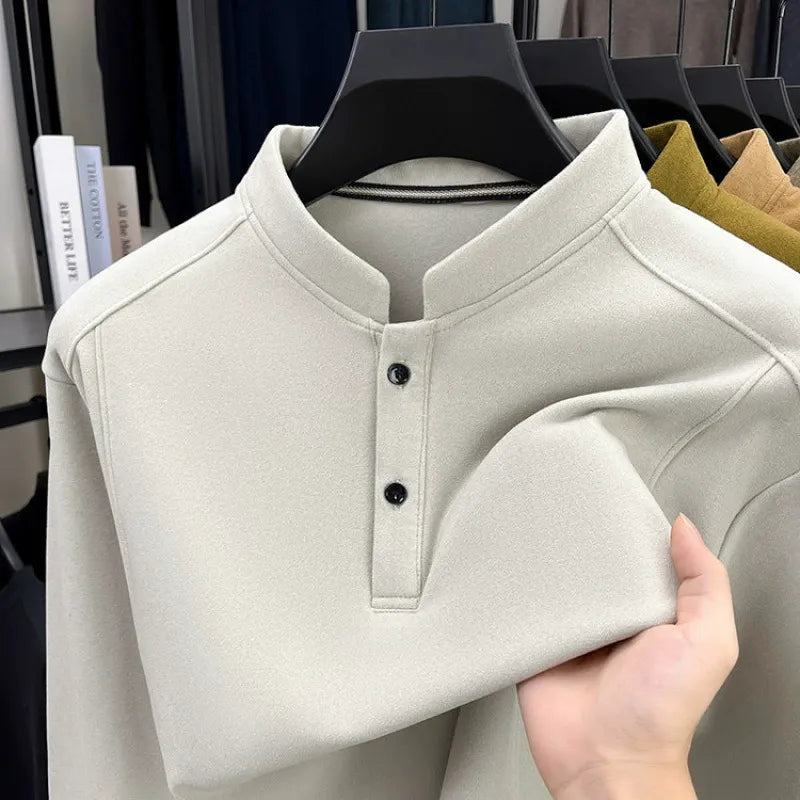 Men's stand collar business casual sweatshirt