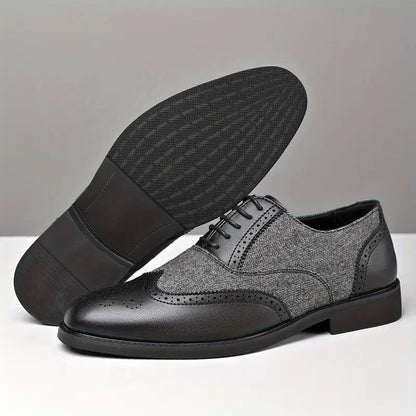 Men's Lace-Up Brogue Oxfords Business Dress Shoes - Bellkmart