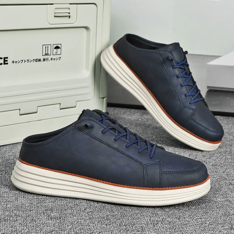 Men's fleece-lined outdoor slip-on shoes