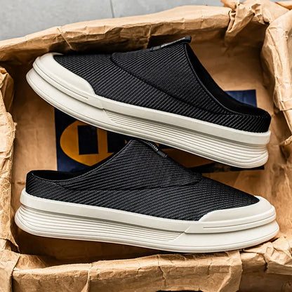 Men's slip-on mesh half-slip shoes - Bellkmart