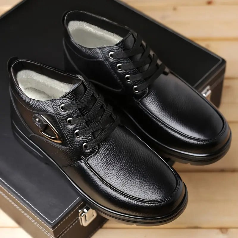 Men'S Solid Color Fleece Lined Ankle Boots - Bellkmart