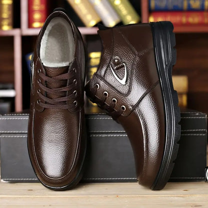 Men'S Solid Color Fleece Lined Ankle Boots - Bellkmart