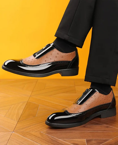 Men's Fashionable Gradient Loafers with Zipper Closure - Bellkmart