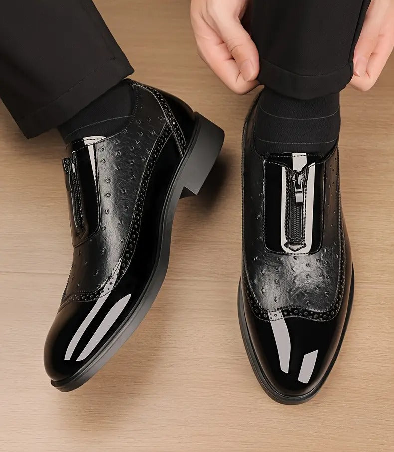 Men's Fashionable Gradient Loafers with Zipper Closure - Bellkmart