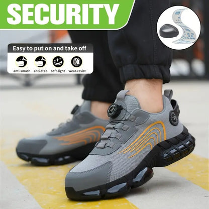 Breathable Work Shoes with Adjustable Buckle Straps - Bellkmart
