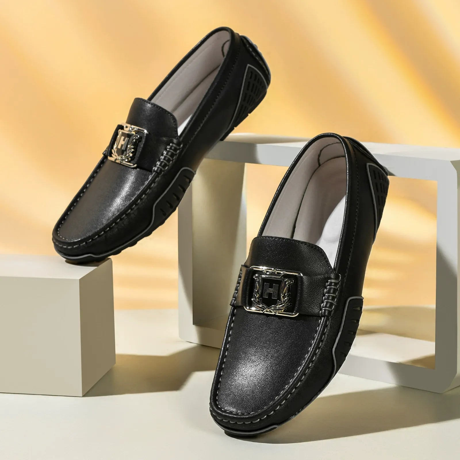 Breathable leather non-slip trendy casual leather shoes - Bellkmart