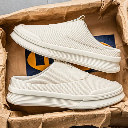 Men's slip-on mesh half-slip shoes - Bellkmart