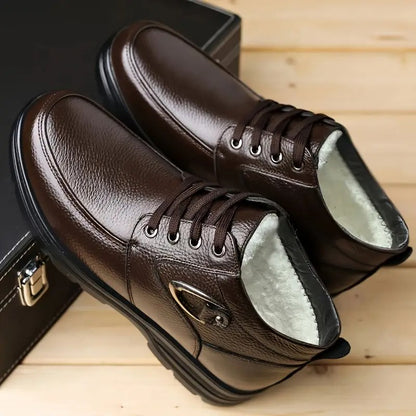 Men'S Solid Color Fleece Lined Ankle Boots - Bellkmart