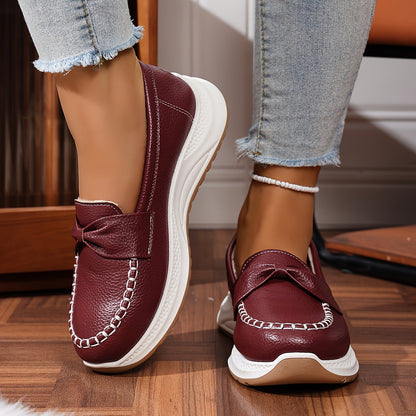 Plush and comfortable bow comfortable sneakers - Bellkmart