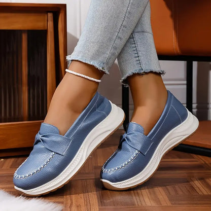 Plush and comfortable bow comfortable sneakers - Bellkmart