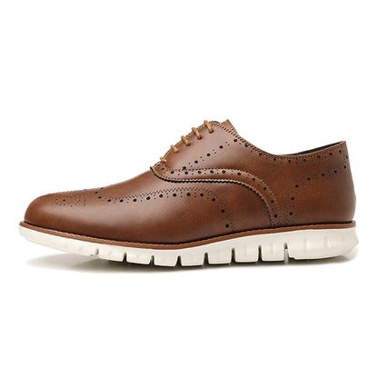 Retro hollow-soled work and casual Oxford leather shoes - Bellkmart