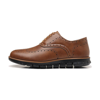 Retro hollow-soled work and casual Oxford leather shoes - Bellkmart