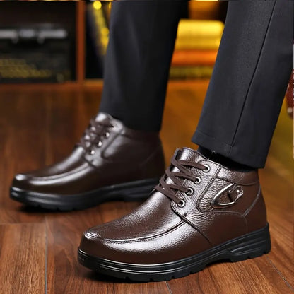 Men'S Solid Color Fleece Lined Ankle Boots - Bellkmart