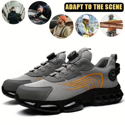 Breathable Work Shoes with Adjustable Buckle Straps - Bellkmart