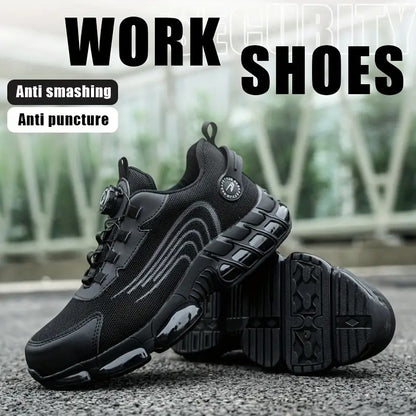 Breathable Work Shoes with Adjustable Buckle Straps - Bellkmart