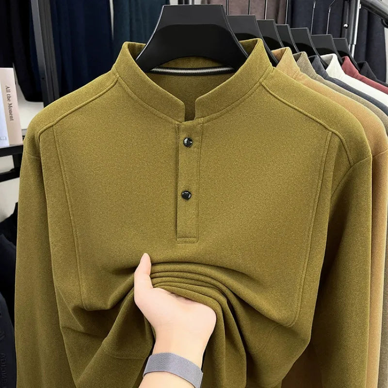 Men's stand collar business casual sweatshirt