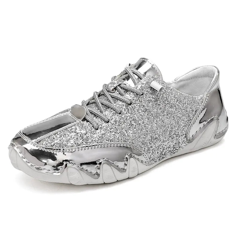 Women Sequined Casual Slip On Sneakers - Bellkmart