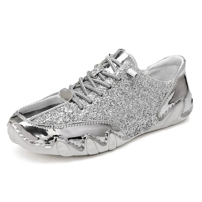 Women Sequined Casual Slip On Sneakers - Bellkmart