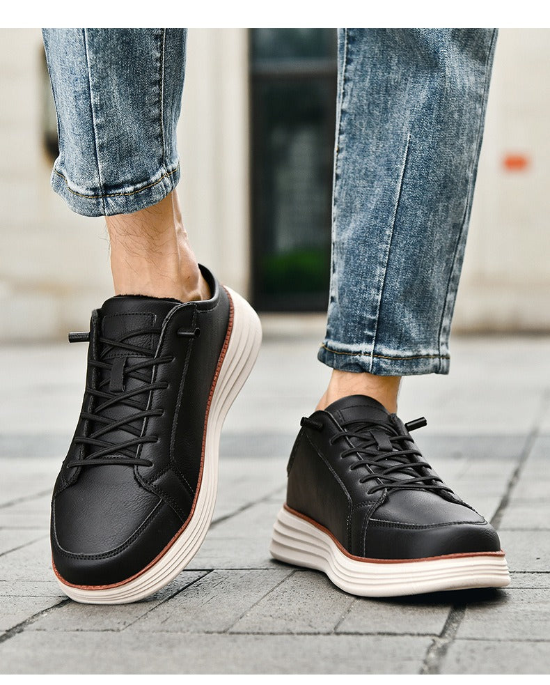 Men's fleece-lined outdoor slip-on shoes