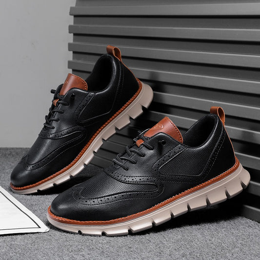 Leather slip-on comfortable men's shoes