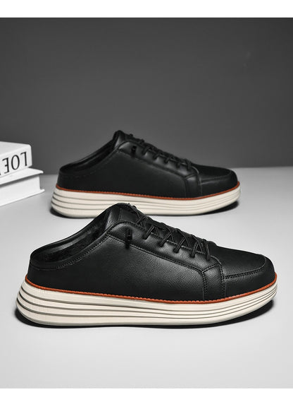 Men's fleece-lined outdoor slip-on shoes