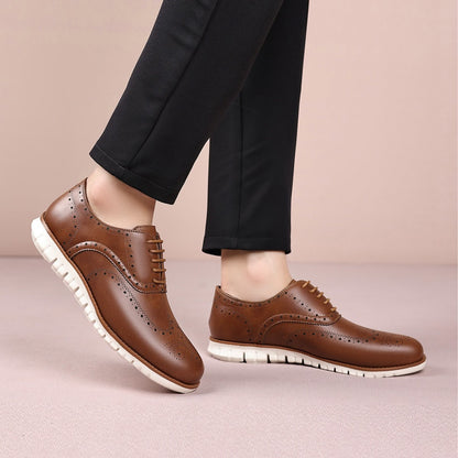 Retro hollow-soled work and casual Oxford leather shoes - Bellkmart