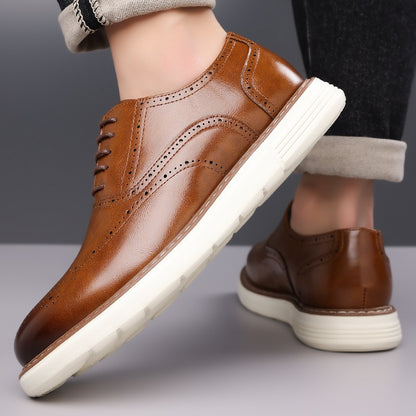 Oxford Leather Comfy Business Orthopedic Shoes - Bellkmart