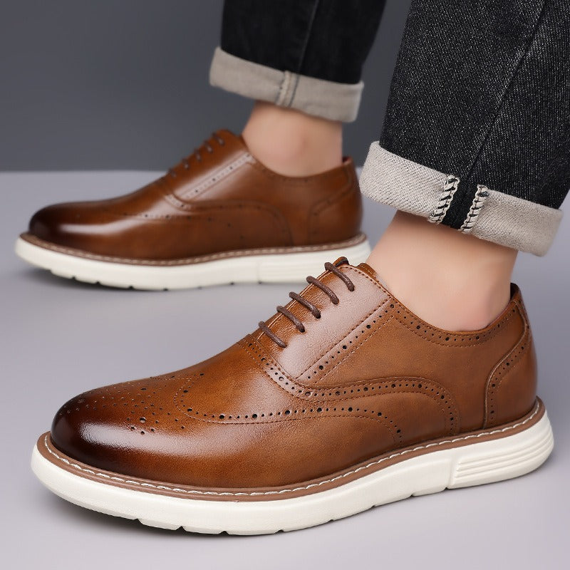 Oxford Leather Comfy Business Orthopedic Shoes - Bellkmart