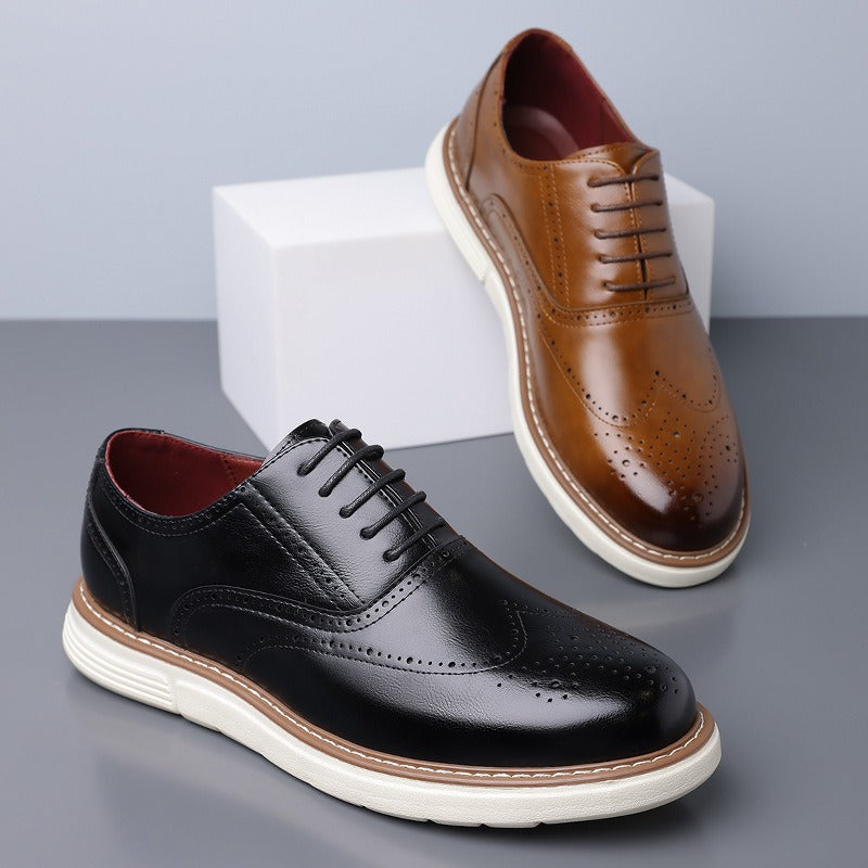 Oxford Leather Comfy Business Orthopedic Shoes - Bellkmart