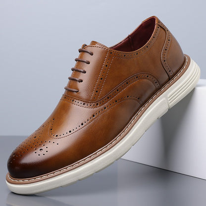 Oxford Leather Comfy Business Orthopedic Shoes - Bellkmart