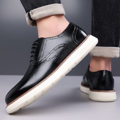 Oxford Leather Comfy Business Orthopedic Shoes - Bellkmart