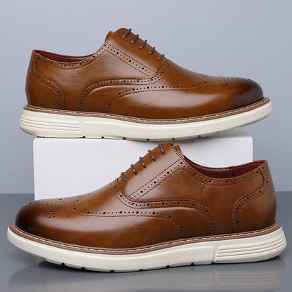 Oxford Leather Comfy Business Orthopedic Shoes - Bellkmart