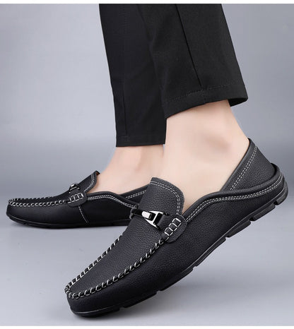 Harrison FlexDrive™ Men’s Leather Driving Loafers – Slip-On Casual Shoes