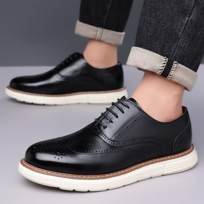 Oxford Leather Comfy Business Orthopedic Shoes - Bellkmart