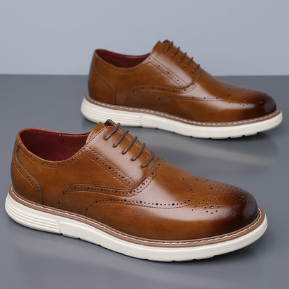 Oxford Leather Comfy Business Orthopedic Shoes - Bellkmart