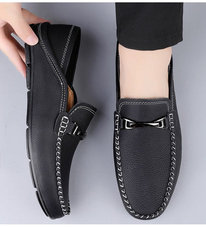 Harrison FlexDrive™ Men’s Leather Driving Loafers – Slip-On Casual Shoes