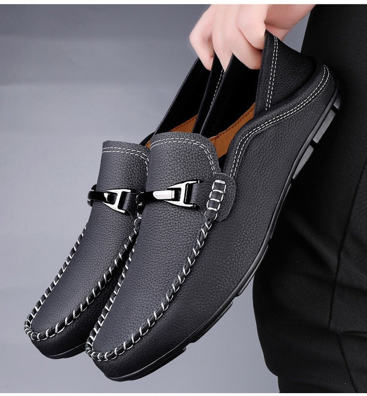 Harrison FlexDrive™ Men’s Leather Driving Loafers – Slip-On Casual Shoes