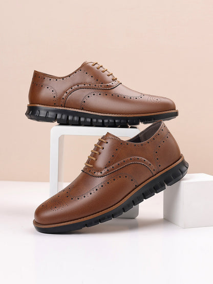 Retro hollow-soled work and casual Oxford leather shoes - Bellkmart