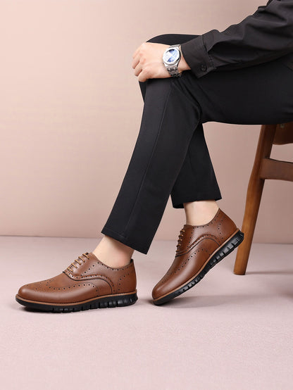 Retro hollow-soled work and casual Oxford leather shoes - Bellkmart