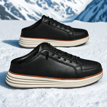 Men's fleece-lined outdoor slip-on shoes