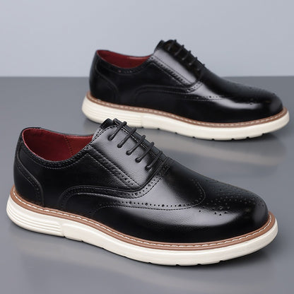 Oxford Leather Comfy Business Orthopedic Shoes - Bellkmart