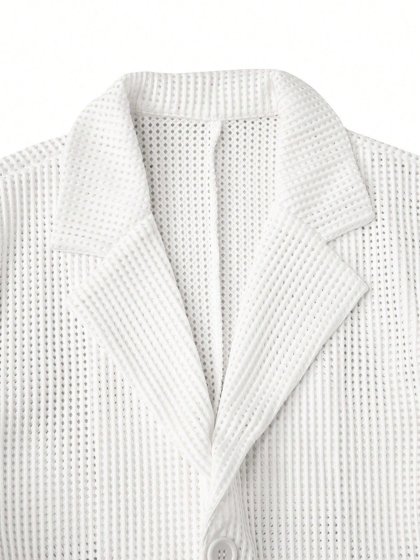 Men's Hollow Mesh Casual Blazer Lightweight Open Weave Suit Jacket - Bellkmart