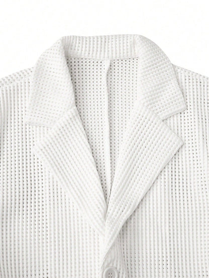 Men's Hollow Mesh Casual Blazer Lightweight Open Weave Suit Jacket - Bellkmart