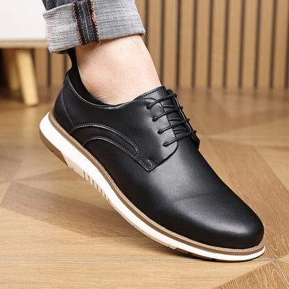 Low-top lace-up casual leather shoes