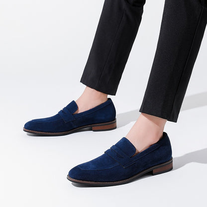 Men’s Suede Penny Loafers – Business Casual Slip-On Dress Shoes