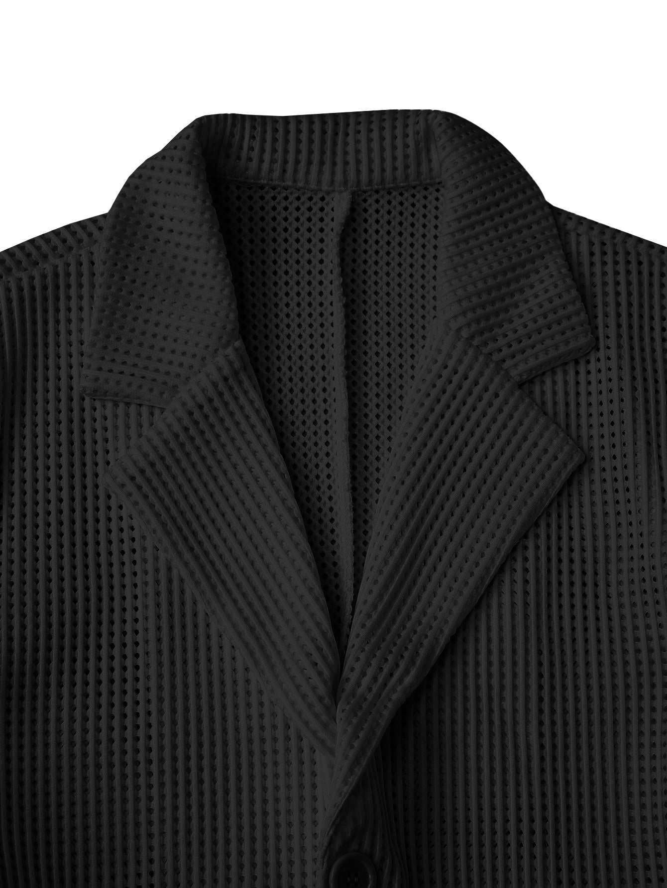 Men's Hollow Mesh Casual Blazer Lightweight Open Weave Suit Jacket - Bellkmart