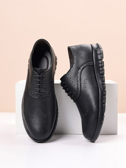 Retro hollow-soled work and casual Oxford leather shoes - Bellkmart