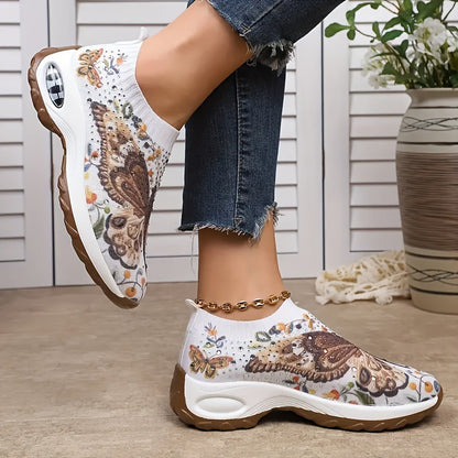 Women's Floral Print Slip-On Sneakers - Bellkmart
